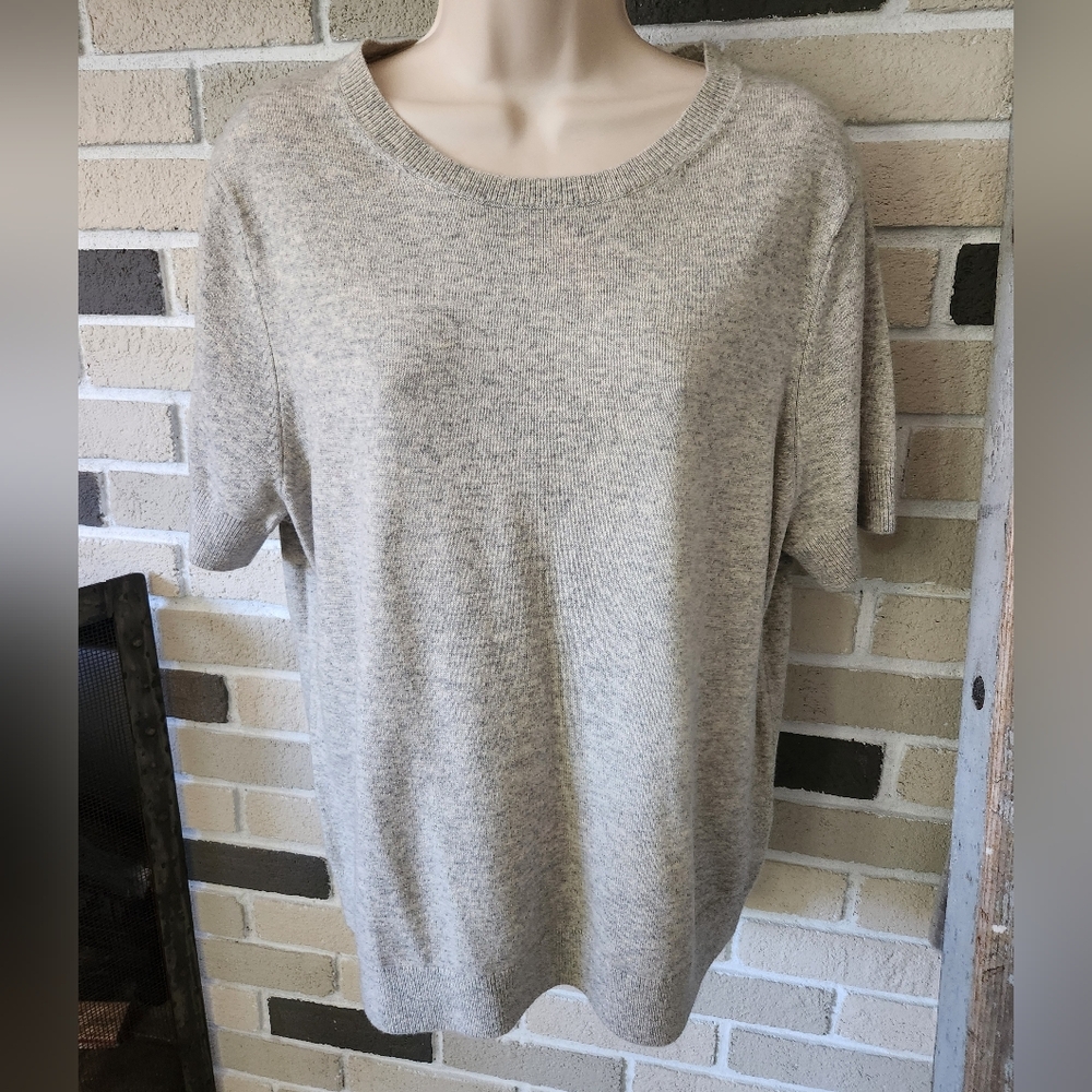 Lands' End Women's Gray Crew Neck Sweater